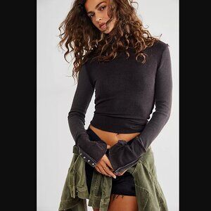 Free People Freya Mock Neck Top